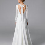 Minimalist wedding dress, low back fit and flare wedding dress – Stella