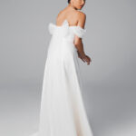 Strapless satin wedding dress,  a-line off the shoulder bridal gown – Erika