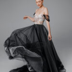 Black bridal dress, black tulle wedding dress, alternative wedding dress, bridal gown – Arina
