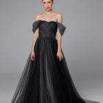 Black tulle wedding dress, plus size black wedding gown, black bridal dress, princess tulle dress – Mystique