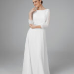 Simple chiffon wedding dress, minimalist maxi bridal dress, rustic wedding dress – Odetta