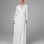 Bohemian wedding dress, Simple wedding dress, minimalist wedding dress, simple wedding dress with sleeve – Lima