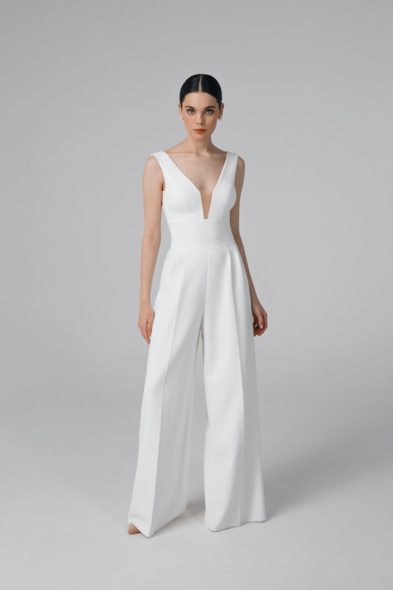 Wedding jumpsuit, bridal jumpsuit, simple wedding jumpsuit – Dafna ...