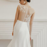 Simple chiffon wedding dress, beach wedding dress, a-line maxi wedding dress – Mikella