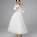 Short wedding dress, 50s wedding dress, wedding dress midi, bridal gown, a-line wedding dress – Jacklyn