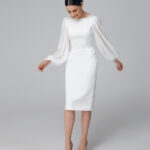 Long sleeve wedding dress, civil wedding dress, chic wedding dress, reception dress – Marcela