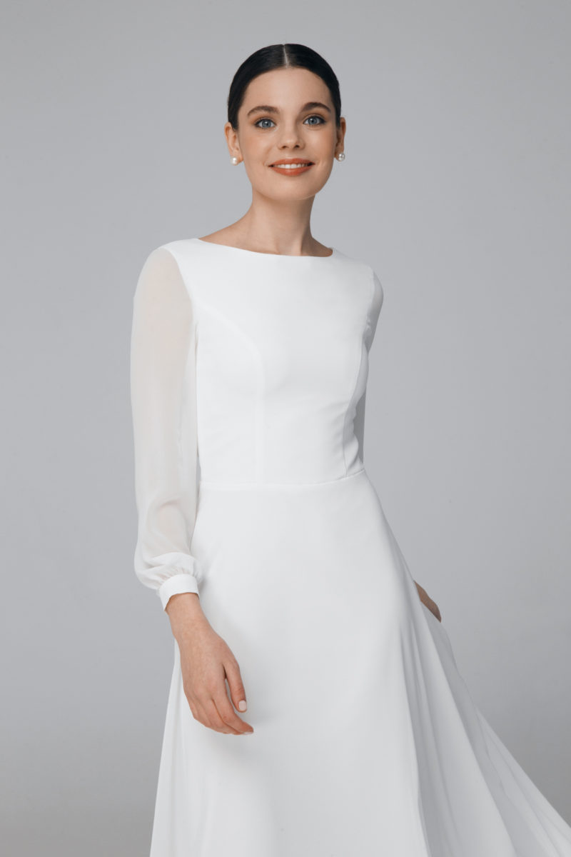 Modest long sleeve wedding dress