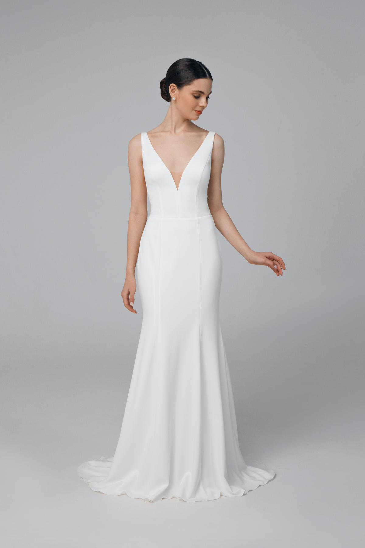 Open back simple wedding dress, minimalist backless mermaid wedding ...
