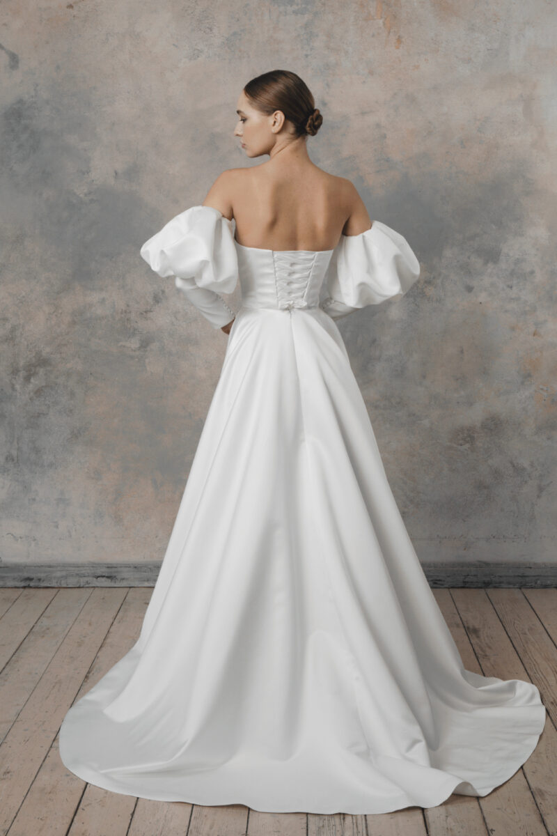 Sleeveless Maxi Satin Regular Wedding Dress enz00228