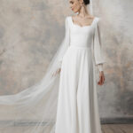 Simple and elegant wedding dress with long sleeves - Emily