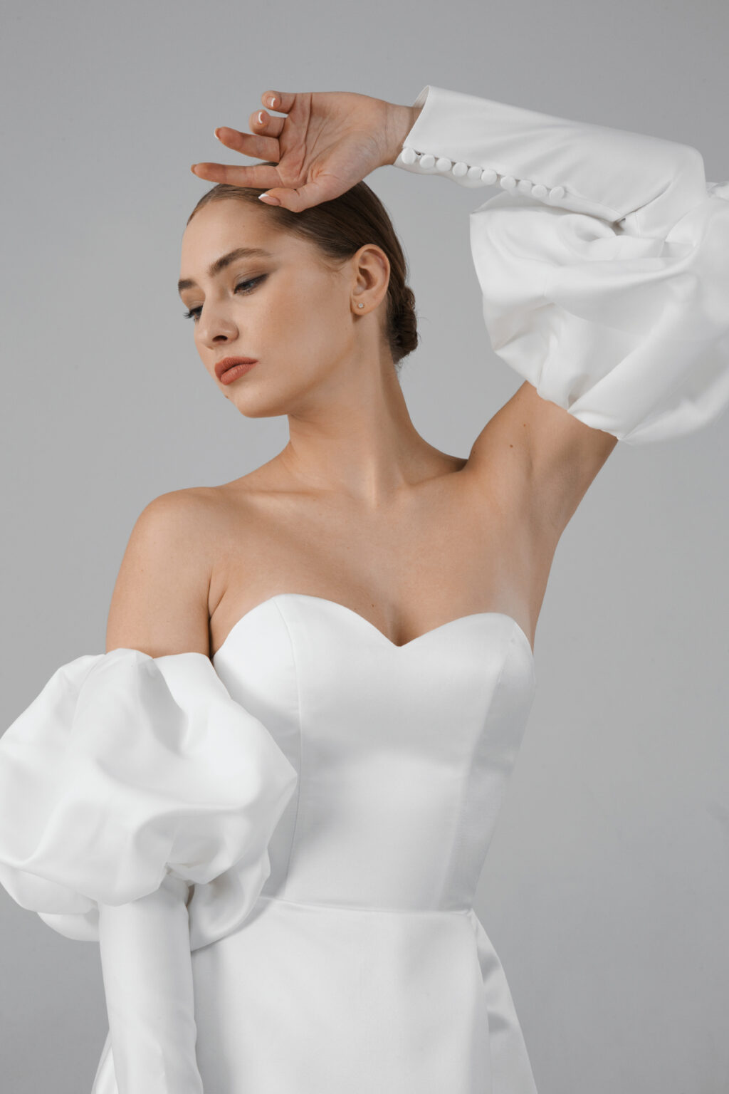 Detachable Satin Wedding Dresses Beaded main image 1