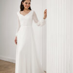 Simple wedding dress with long sleeves - Melissa
