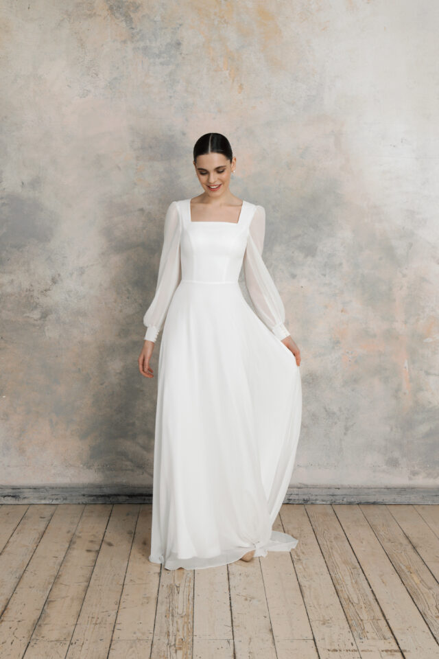 square neckline wedding dress