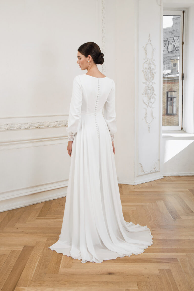 Diamond - Modest Lace and Tulle Long-Sleeve Wedding Dress
