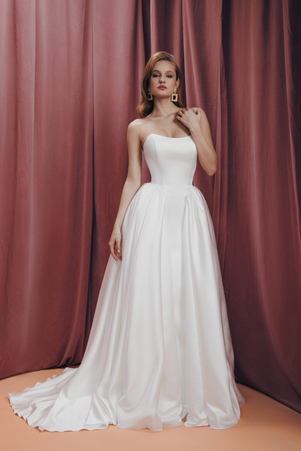 Idara Satin Dress (Off White) main image 1