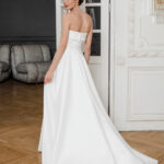 Folded strapless satin wedding dress - Beatrice