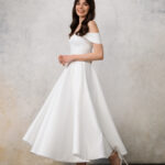 Tea Length Off-the-Shoulder Wedding Dress – Rachel